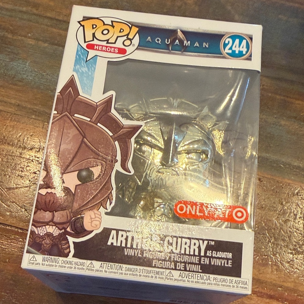 Funko Metallic Silver Aquaman Pop! Vinyl Figure - Gold Accents